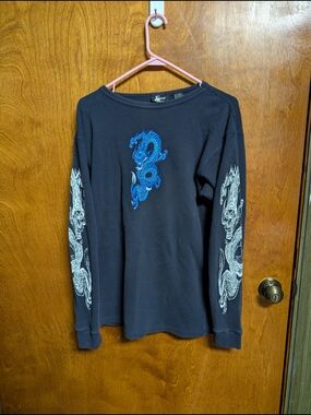 Vintage Street Culture Blue Dragon Shirt
